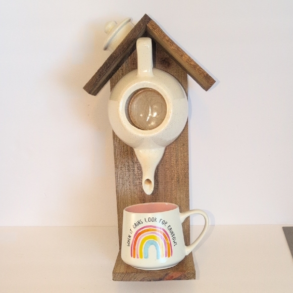 Other - Handcrafted Rustic Wooden Bird Feeder Somewhere Over The Rainbow